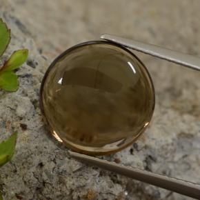Cuarzo ahumado marrón natural de 5,63 ct, corte redondo, transparente