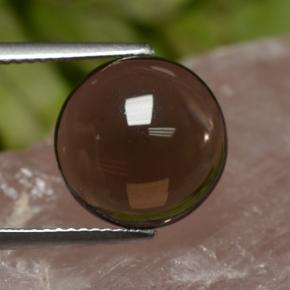 Cuarzo ahumado marrón natural de 5,82 ct, corte redondo, transparente