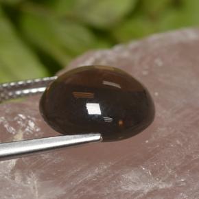 Cuarzo ahumado marrón natural de 5,82 ct, corte redondo, transparente
