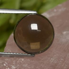 Cuarzo ahumado marrón natural de 6,82 ct, corte redondo, transparente
