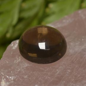 Cuarzo ahumado marrón natural de 6,82 ct, corte redondo, transparente