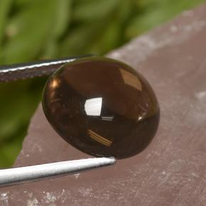 Cuarzo ahumado marrón natural de 6,82 ct, corte redondo, transparente