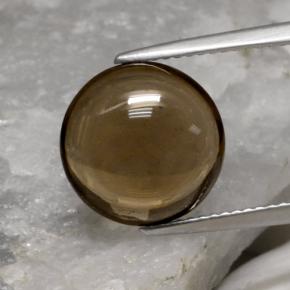 Cuarzo ahumado marrón natural de 5,62 ct, corte redondo, transparente