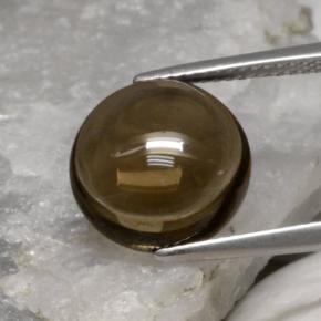 Cuarzo ahumado marrón natural de 5,62 ct, corte redondo, transparente