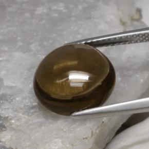 Cuarzo ahumado marrón natural de 5,62 ct, corte redondo, transparente