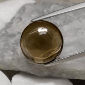 Cuarzo ahumado marrón natural de 5,78 ct, corte redondo, transparente