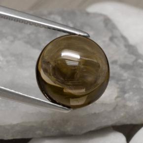 Cuarzo ahumado marrón natural de 5,78 ct, corte redondo, transparente