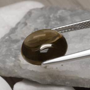 Cuarzo ahumado marrón natural de 5,78 ct, corte redondo, transparente
