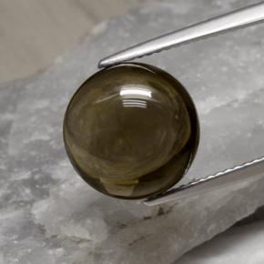 Cuarzo ahumado marrón natural de 6,79 ct, corte redondo, transparente