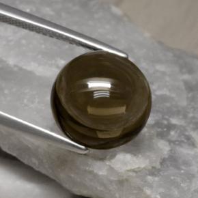 Cuarzo ahumado marrón natural de 6,79 ct, corte redondo, transparente