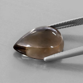 Cuarzo ahumado marrón natural de 7,79 ct, en forma de pera, transparente
