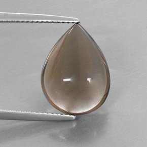 Cuarzo ahumado marrón natural de 8,58 ct, en forma de pera, transparente
