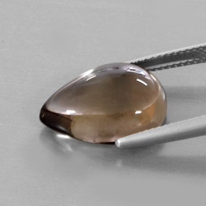 Cuarzo ahumado marrón natural de 8,58 ct, en forma de pera, transparente