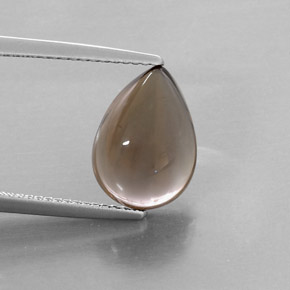Cuarzo ahumado marrón natural de 4,55 ct, en forma de pera, transparente