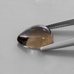 Cuarzo ahumado marrón natural de 4,55 ct, en forma de pera, transparente