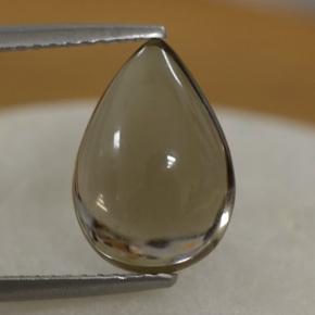 Cuarzo ahumado marrón natural de 4,19 ct, en forma de pera, transparente