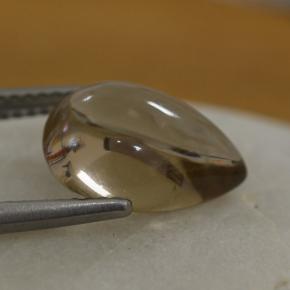 Cuarzo ahumado marrón natural de 4,19 ct, en forma de pera, transparente