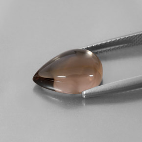 Cuarzo ahumado marrón natural de 4,39 ct, transparente, transparente / translúcido