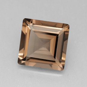 Cuarzo ahumado marrón natural de 4,06 ct, cuadrado, VVS-VS
