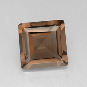Cuarzo ahumado marrón natural de 3,83 ct, cuadrado, VVS-VS