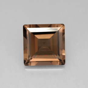 Cuarzo ahumado marrón natural de 3,86 ct, cuadrado, VVS-VS