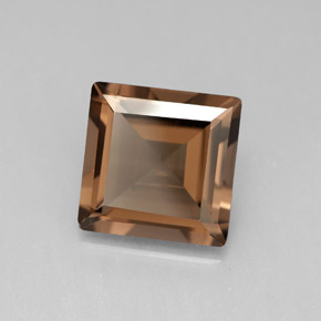 Cuarzo ahumado marrón natural de 3,86 ct, cuadrado, VVS-VS