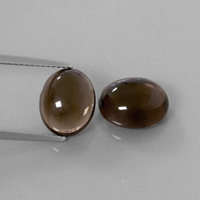 Gemas de cuarzo ahumado marrón natural de  ct, corte óvalo, transparente