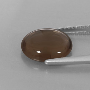Cuarzo ahumado marrón natural de 2,98 ct, corte óvalo, transparente