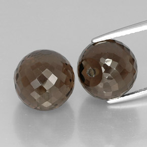 Gemas de cuarzo ahumado marrón natural de  ct, esfera / bola, VVS-VS