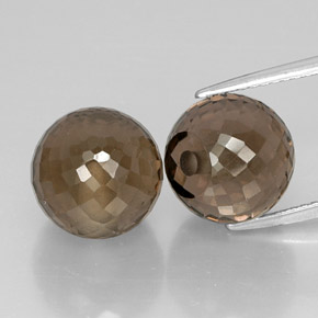Gemas de cuarzo ahumado marrón natural de  ct, esfera / bola, VVS-VS