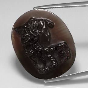 Cuarzo ahumado marrón natural de 28,94 ct, transparente, transparente / translúcido