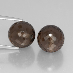 Gemas de cuarzo ahumado marrón natural de  ct, esfera / bola, VVS-VS