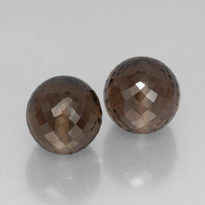 Gemas de cuarzo ahumado marrón natural de  ct, esfera / bola, VVS-VS