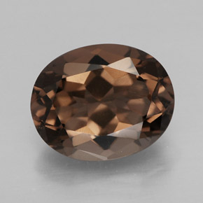 Cuarzo ahumado marrón natural de 2,41 ct, corte óvalo, VVS