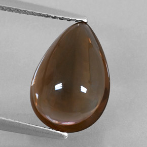 Cuarzo ahumado marrón natural de 4,03 ct, en forma de pera, transparente