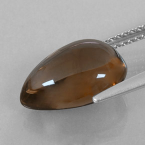 Cuarzo ahumado marrón natural de 4,03 ct, en forma de pera, transparente