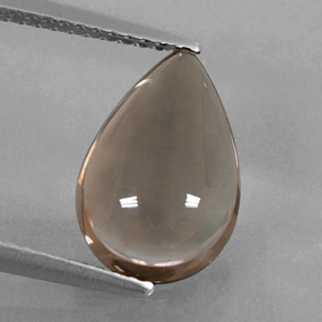 Cuarzo ahumado marrón natural de 3,17 ct, en forma de pera, transparente