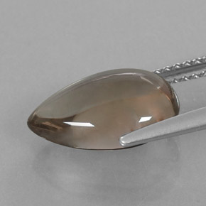 Cuarzo ahumado marrón natural de 3,17 ct, en forma de pera, transparente