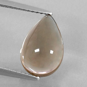 Cuarzo ahumado marrón natural de 3,68 ct, en forma de pera, transparente