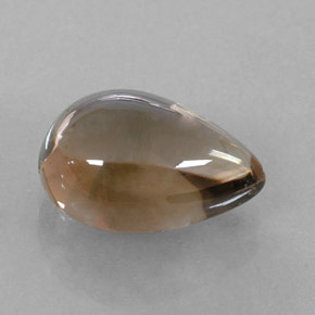 Cuarzo ahumado marrón natural de 3,68 ct, en forma de pera, transparente