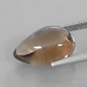 Cuarzo ahumado marrón natural de 3,68 ct, en forma de pera, transparente
