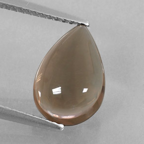 Cuarzo ahumado marrón natural de 3,04 ct, en forma de pera, transparente