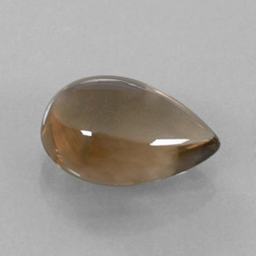 Cuarzo ahumado marrón natural de 3,04 ct, en forma de pera, transparente