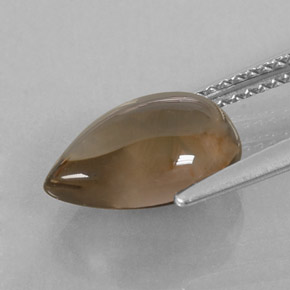 Cuarzo ahumado marrón natural de 3,04 ct, en forma de pera, transparente