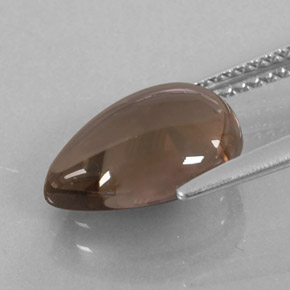 Cuarzo ahumado marrón natural de 2,99 ct, en forma de pera, transparente