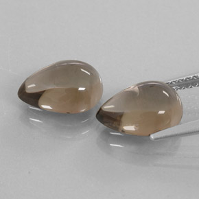 Gemas de cuarzo ahumado marrón natural de  ct, en forma de pera, transparente