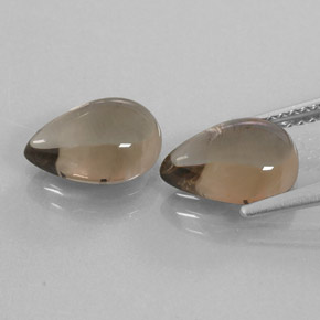 Gemas de cuarzo ahumado marrón natural de  ct, en forma de pera, transparente