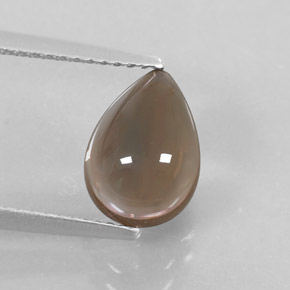 Cuarzo ahumado marrón natural de 2,51 ct, en forma de pera, transparente