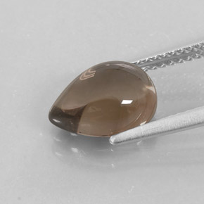Cuarzo ahumado marrón natural de 2,51 ct, en forma de pera, transparente