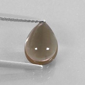 Cuarzo ahumado marrón natural de 2,34 ct, en forma de pera, transparente